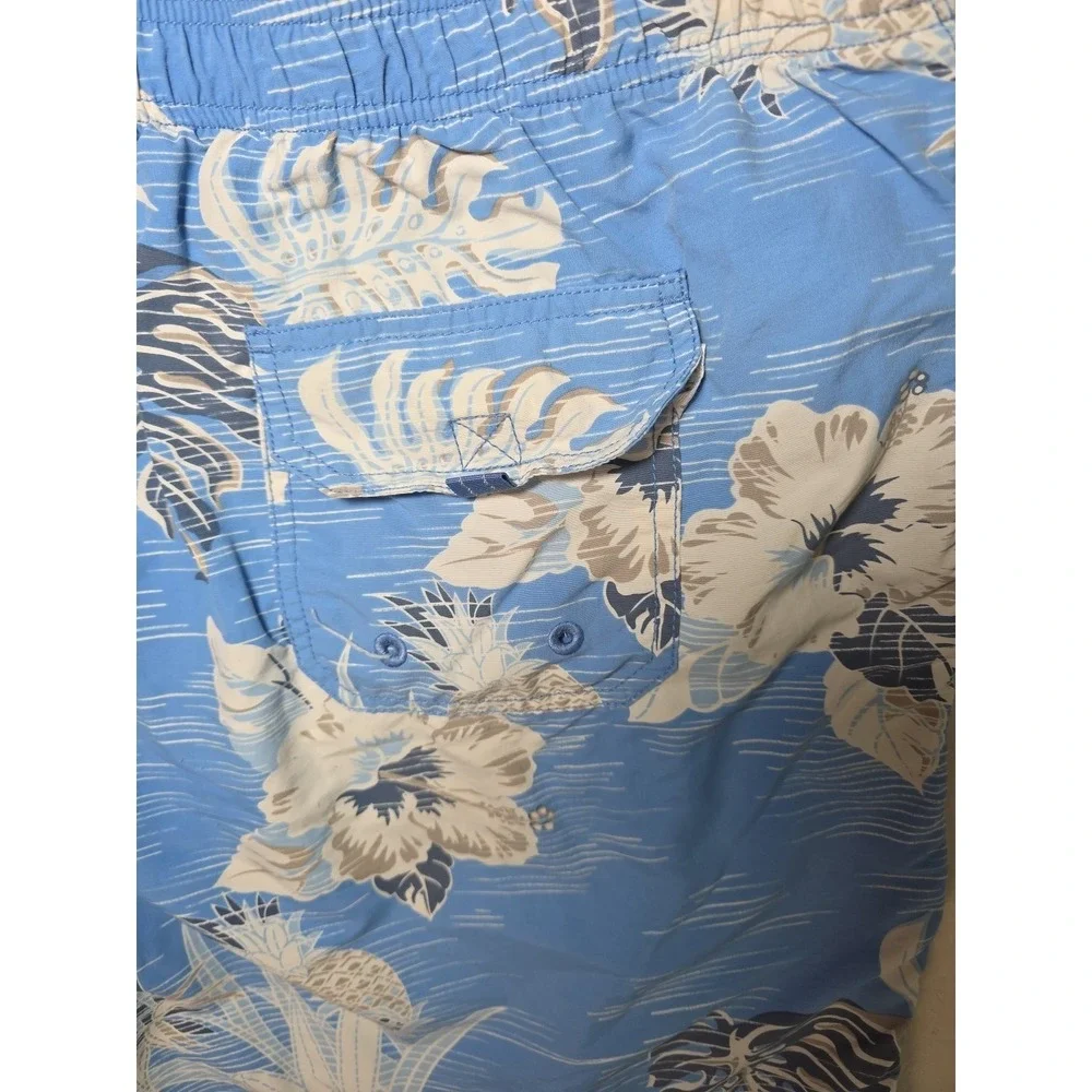 Tommy Bahama Men's Hawaiian Swim Shorts Size XXL‎ Blue White Floral Pineapple